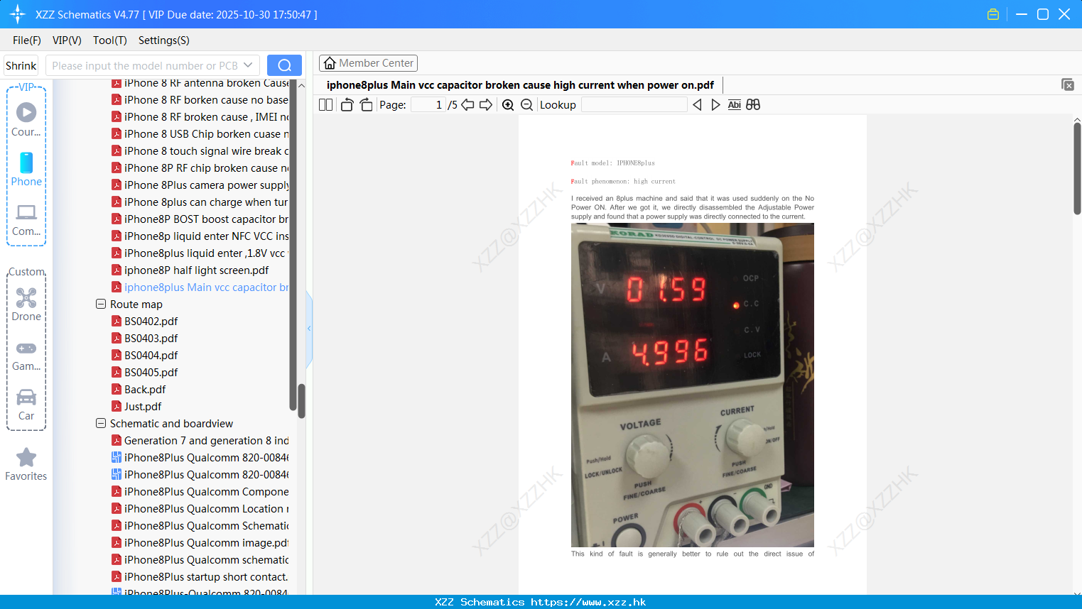 IPhone8plus Main Vcc Capacitor Broken Cause High Current When Power On